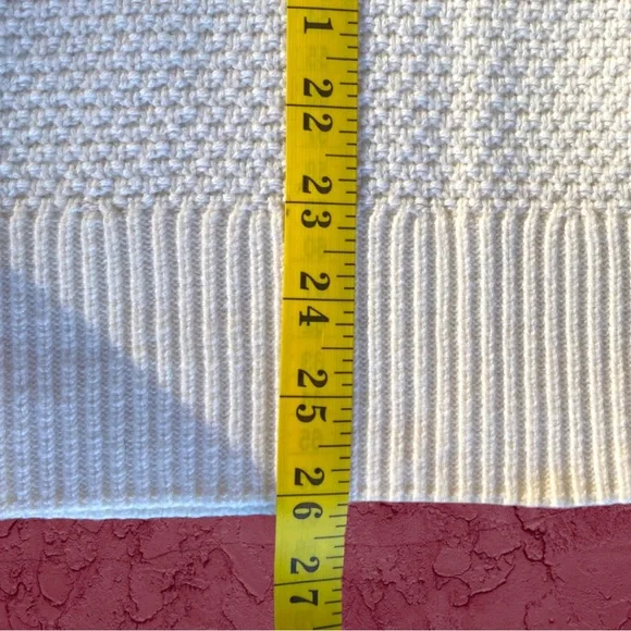 SOLD on Depop - Talbots Wool Crew Sweater Ribbon Bow Bell Sleeve Ivory White XL - Picture 14 of 15